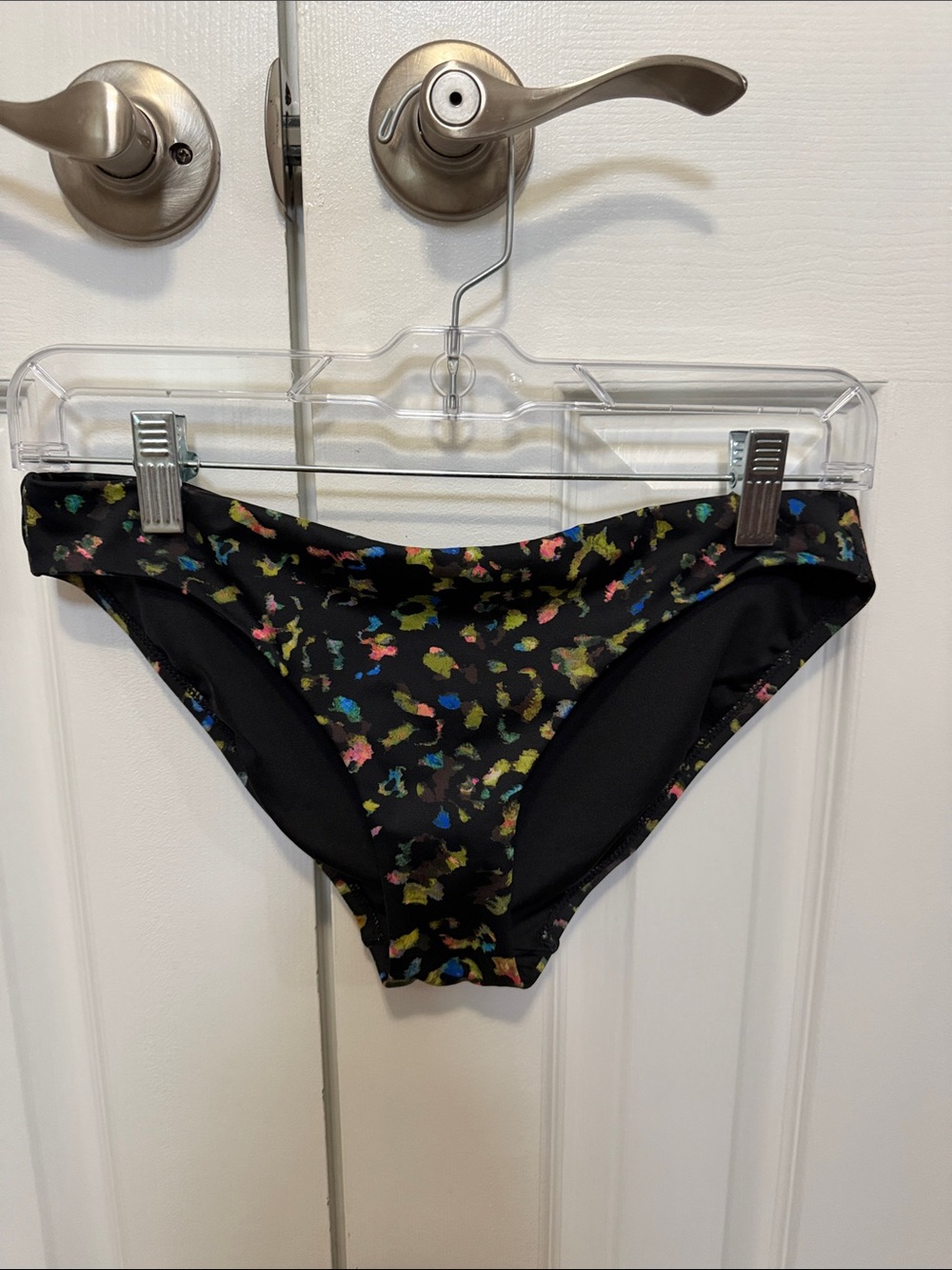 Athleta Black Bikini Bottoms with Multicolor Speckle